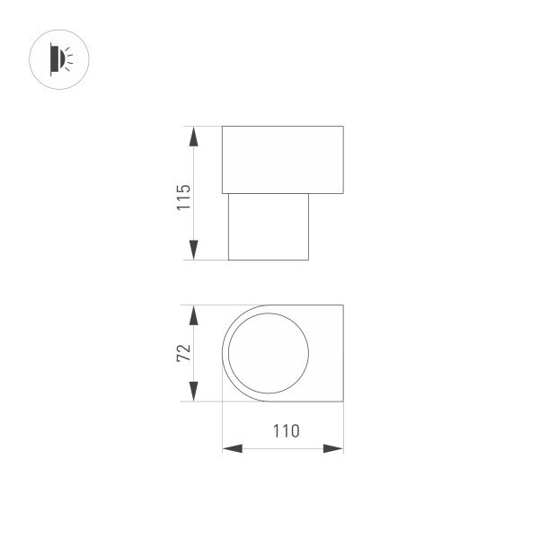 Настенный светильник Arlight SP-Spicy-Wall-S115x72-6W Day4000 033848 Настенный светильник Arlight SP-Spicy-Wall-S115x72-6W Day4000 033848