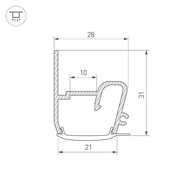 Профиль Arlight STRETCH-S-20-WALL-SIDE-2000 (RESPECT-ST) 040701