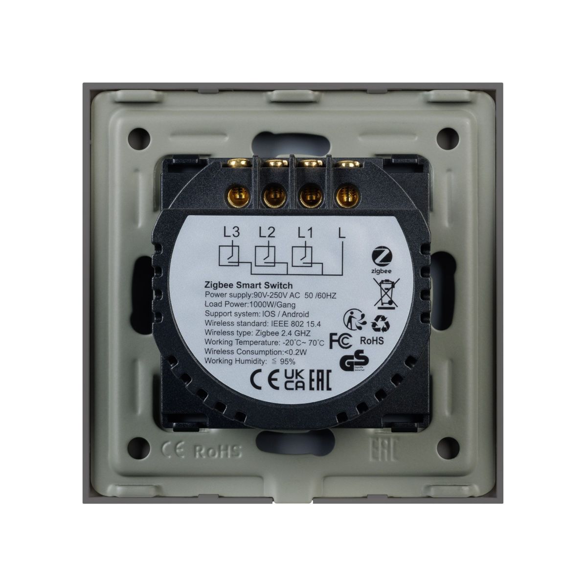 Выключатель сенсорный Arlight SWT-OMALI-S03-ZB-GR (250V, 10A, Zigbee) 050047 Выключатель сенсорный Arlight SWT-OMALI-S03-ZB-GR (250V, 10A, Zigbee) 050047