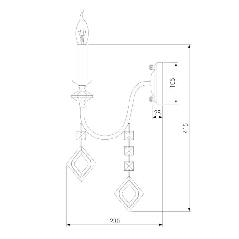 Бра Eurosvet Telao 10120/1 золото/тонированный хрусталь Strotskis (10110/1)