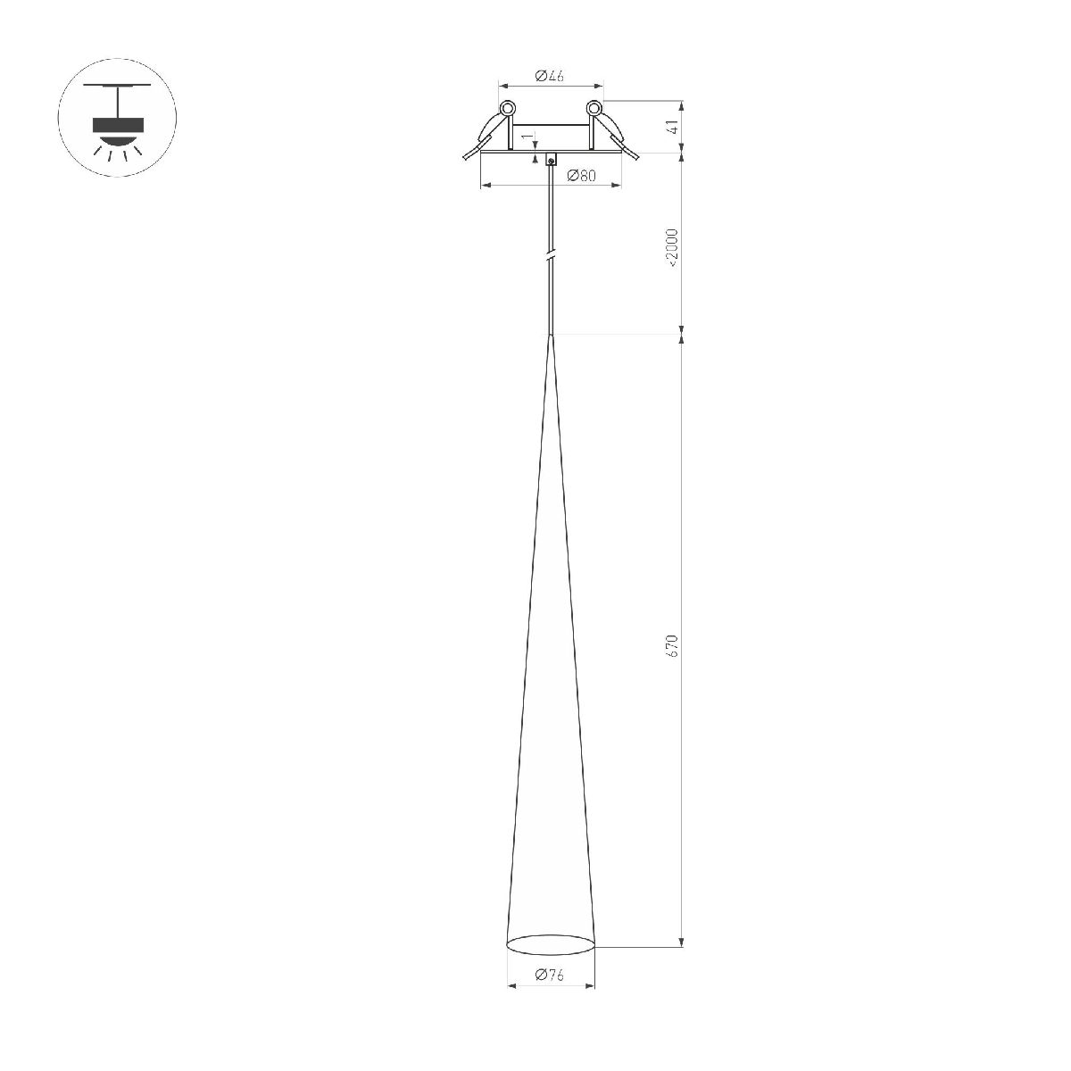 Подвесной светильник Arlight SP-STIRIA-L600-R76-5W Warm2700 054430 Подвесной светильник Arlight SP-STIRIA-L600-R76-5W Warm2700 054430