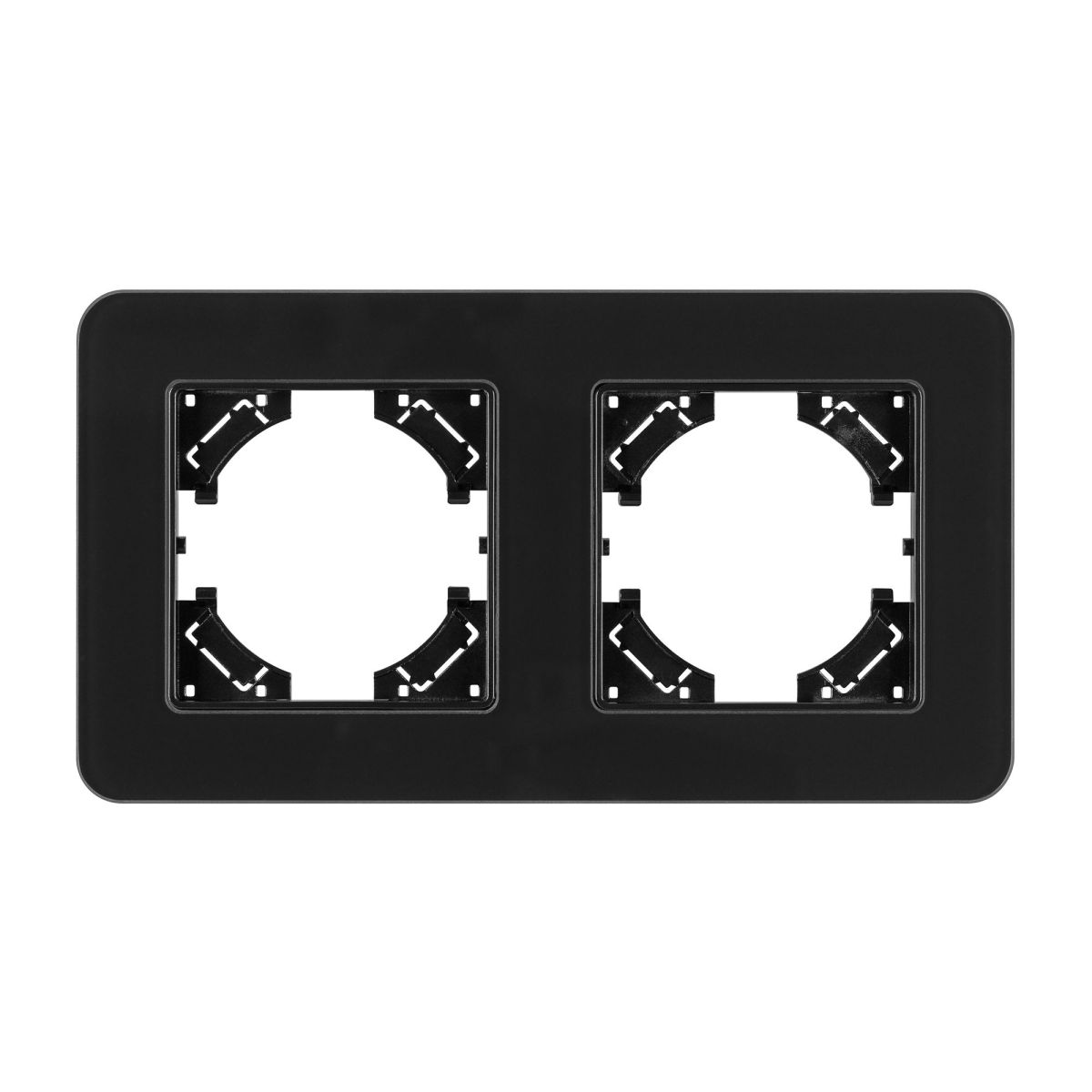 Рамка на 2 поста стеклянная Arlight FRM-OMALI-SFGS-2-BK 049709 Рамка на 2 поста стеклянная Arlight FRM-OMALI-SFGS-2-BK 049709