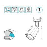 Трековый однофазный светильник Gauss Gauss Track White TR089