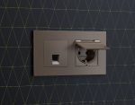 Лицевая панель для компьютерной/телефонной розетки RJ-45/RJ-11 Ambrella Volt Alfa AP6420