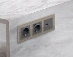 Лицевая панель для розетки с/з со шторками 2USB A+C Ambrella Volt Alfa AP6600