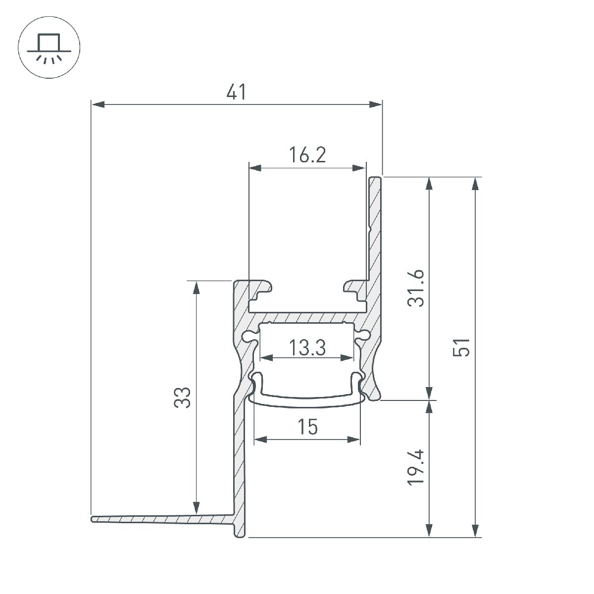 Алюминиевый профиль Arlight ARH-СEIL-S14-SHADOW-2000 BLACK 047183 Алюминиевый профиль Arlight ARH-СEIL-S14-SHADOW-2000 BLACK 047183