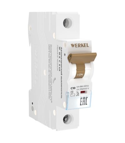 Автоматический выключатель 1P 10 A C 6 кА Werkel W901P106 4690389192548 a062534