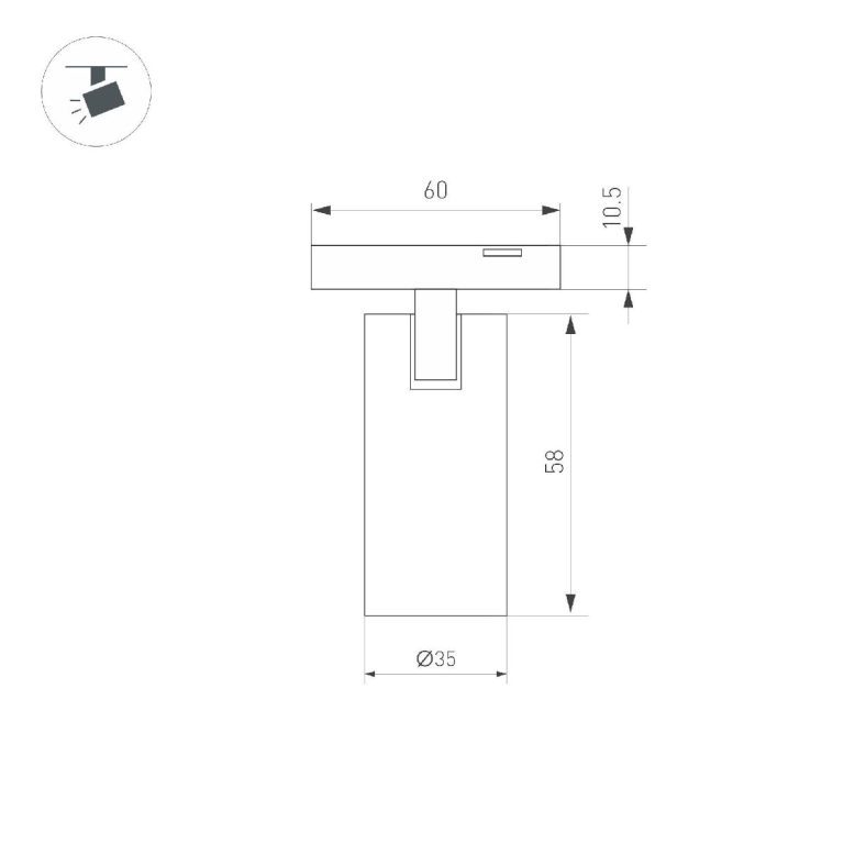Трековый магнитный светильник Arlight MAG-MICROCOSM-SPOT-R35-5W Warm3000 (BK, 36 deg, 24V) 043252