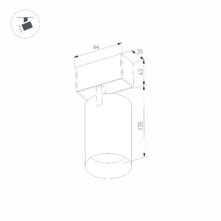 Трековый магнитный светильник Arlight MAG-SPOT-45-R85-12W Warm3000 (WH, 36 deg, 24V, DALI) 046591