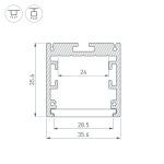 Алюминиевый профиль Arlight SL-ARC-3535-D320-A90 Black (дуга 1 из 4) 032676