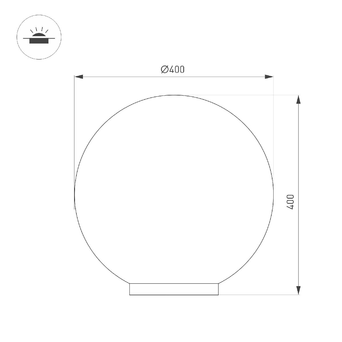 Ландшафтный светильник Arlight KT-GLOBE-R400-12W Warm3000 051028 Ландшафтный светильник Arlight KT-GLOBE-R400-12W Warm3000 051028