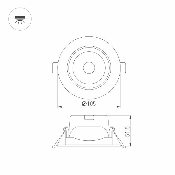Встраиваемый светильник Arlight LTD-Polar-Turn-R105-10W Warm3000 032867 Встраиваемый светильник Arlight LTD-Polar-Turn-R105-10W Warm3000 032867