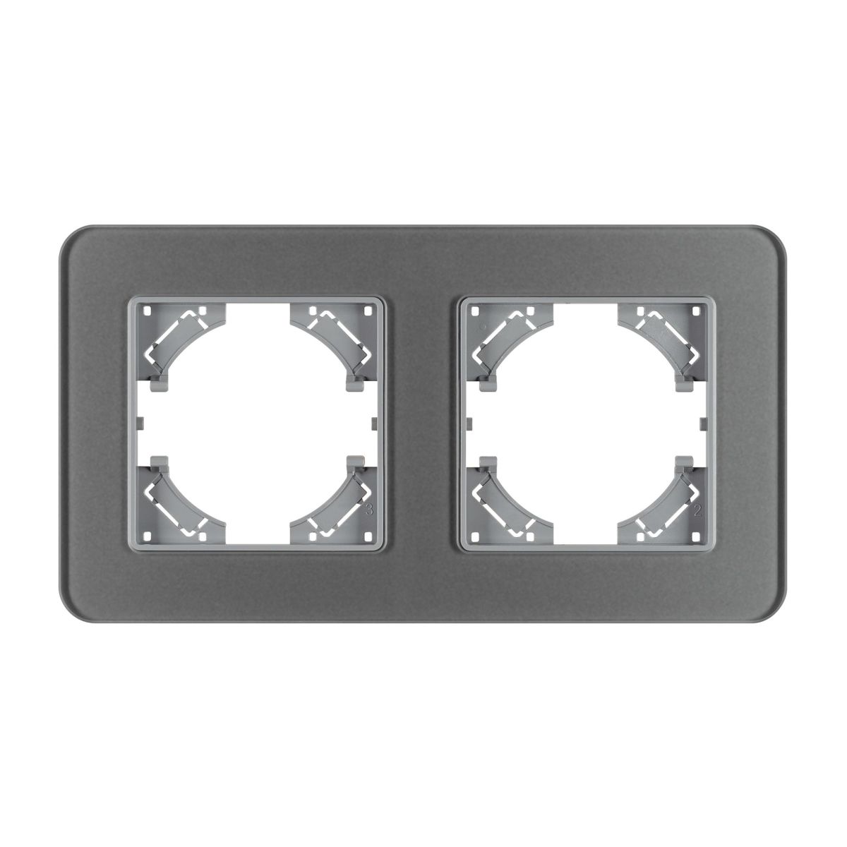 Рамка на 2 поста стеклянная Arlight FRM-OMALI-SFGS-2-GR 049710 Рамка на 2 поста стеклянная Arlight FRM-OMALI-SFGS-2-GR 049710