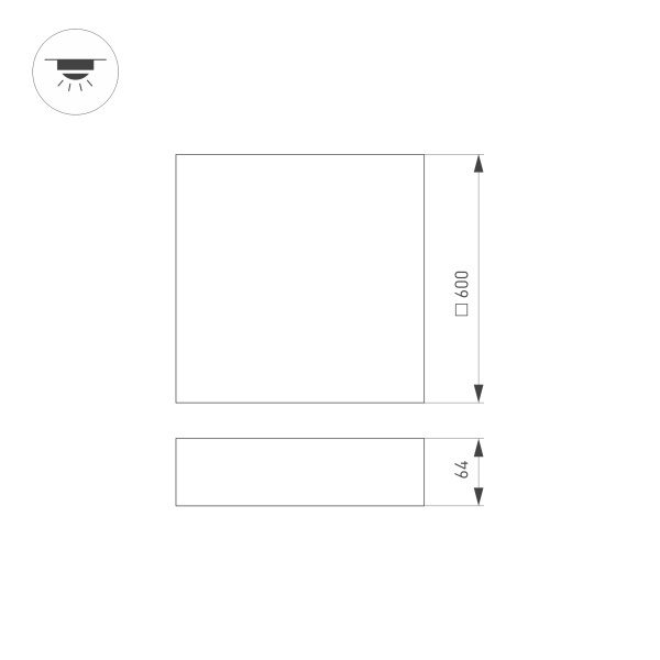 Потолочный светильник Arlight SP-Quadro-S600x600-60W Warm3000 034804 Потолочный светильник Arlight SP-Quadro-S600x600-60W Warm3000 034804