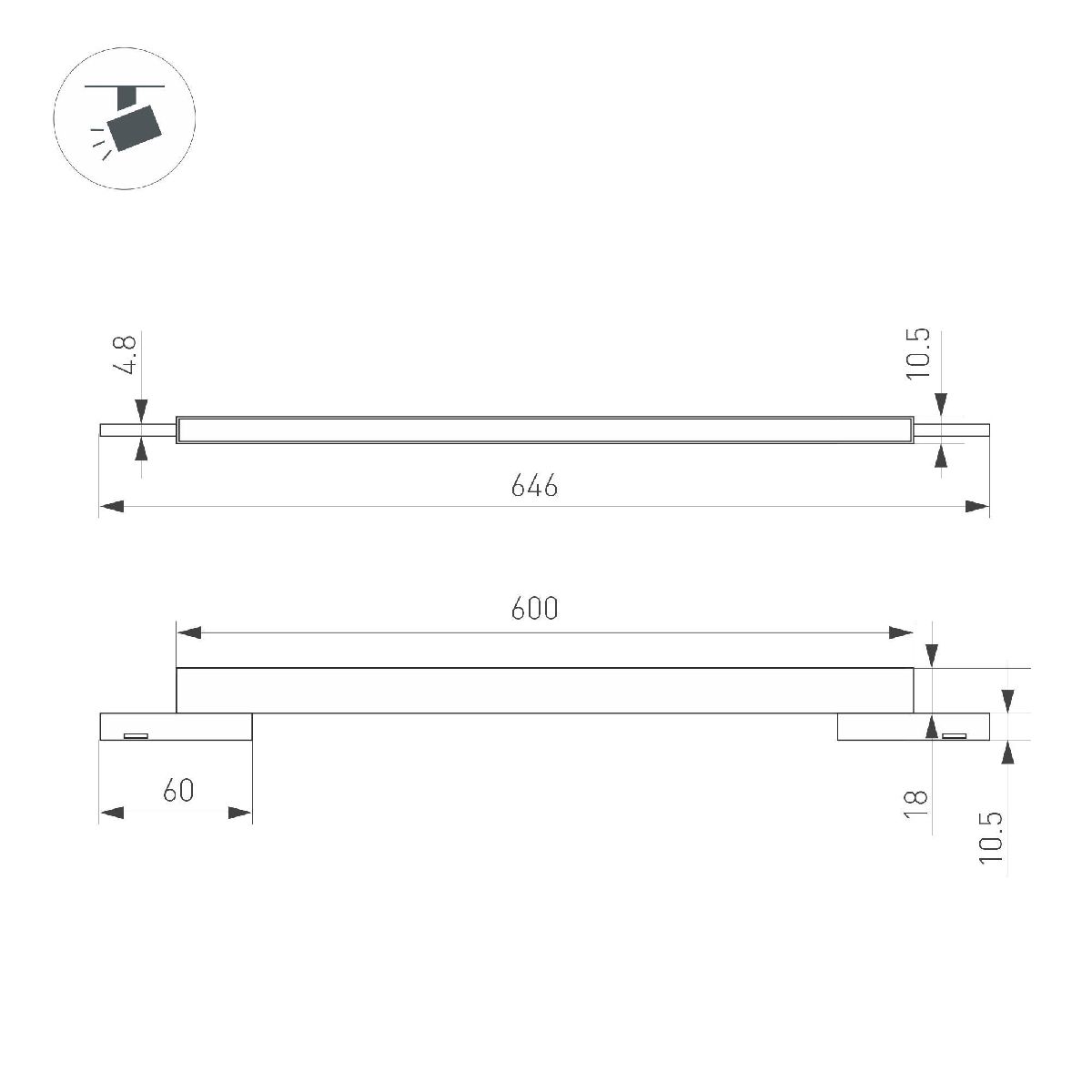 Трековый магнитный светильник Arlight MAG-MICROCOSM-FLAT-L600-16W Warm3000 (BK, 100 deg, 24V) 043273 Трековый магнитный светильник Arlight MAG-MICROCOSM-FLAT-L600-16W Warm3000 (BK, 100 deg, 24V) 043273