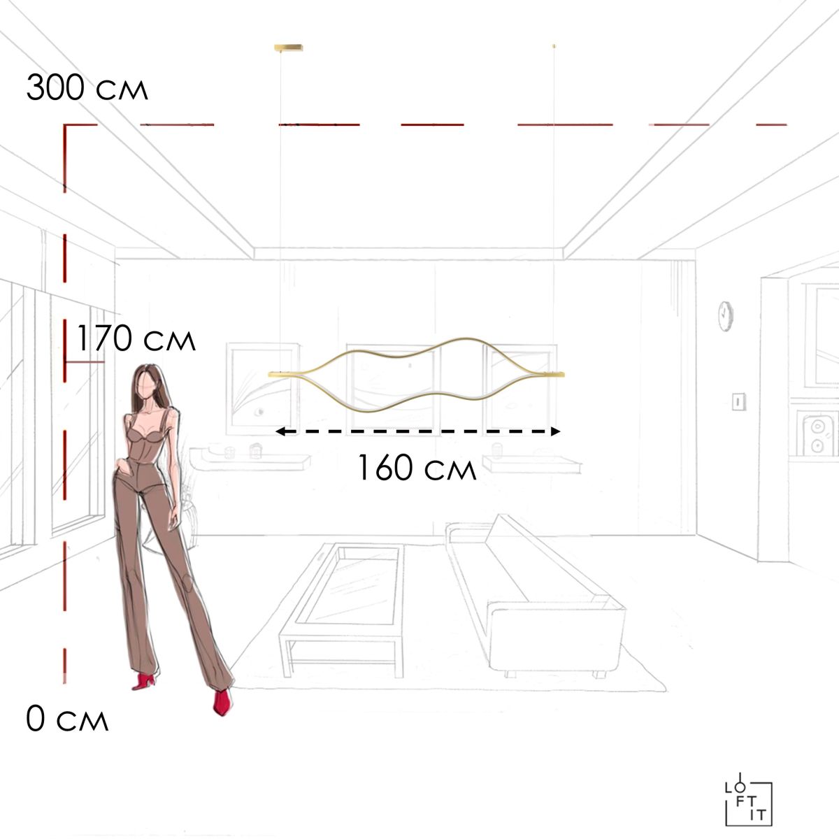 Подвесной светильник Loft IT Tape Light 10403/1600 AB Подвесной светильник Loft IT Tape Light 10403/1600 AB