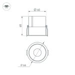 Встраиваемый светильник Arlight MS-ATLAS-BUILT-R66-15W Warm3000 037185(1)
