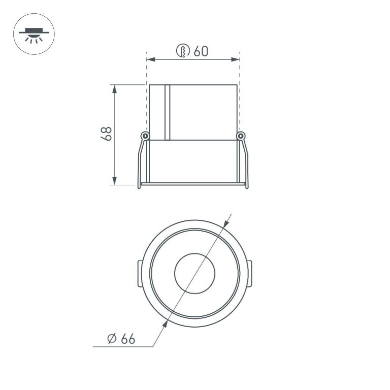 Встраиваемый светильник Arlight MS-ATLAS-BUILT-R66-15W Warm3000 037185(1)