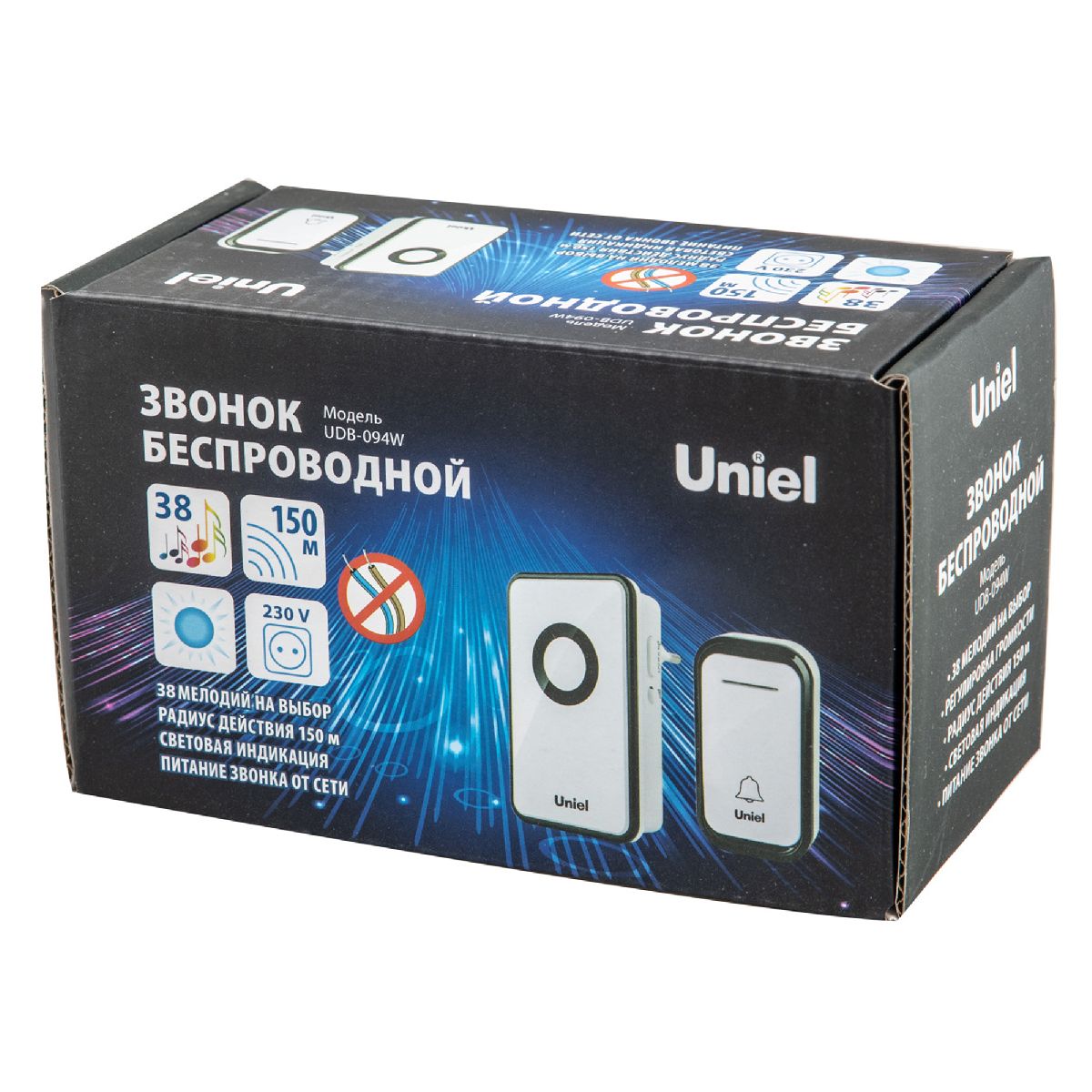 Беспроводной звонок Uniel UDB-094W-R1T1-38S-BL/WH UL-00011365 Беспроводной звонок Uniel UDB-094W-R1T1-38S-BL/WH UL-00011365