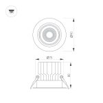 Встраиваемый светильник Arlight MS-VORTEX-BUILT-R90-12W Warm3000 (BK-BK, 40 deg, 230V) 043481