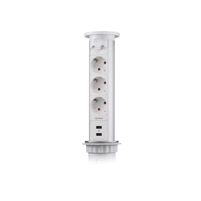 Блок розеток 105J (3 секции и 2 USB) Mebax 00-00000823