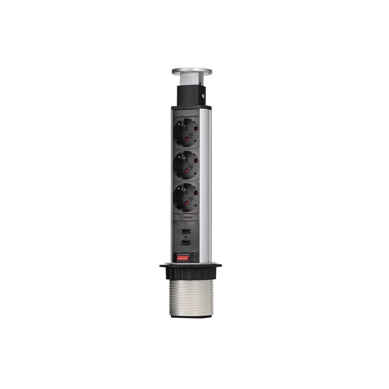 Блок розеток 105S (3 секции и 2 USB) Mebax 00-00001166