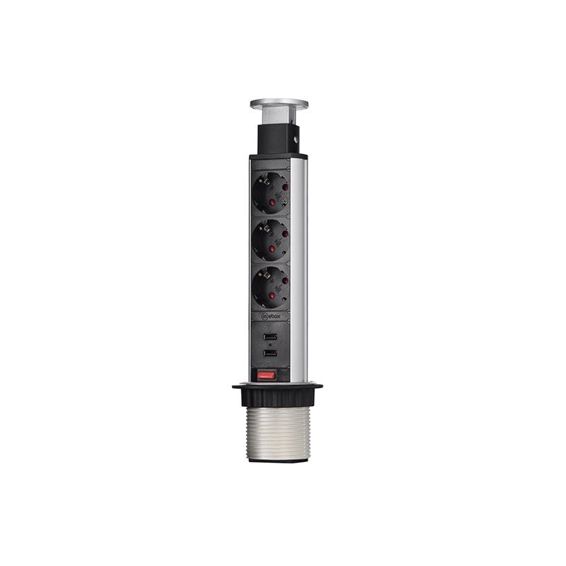 Блок розеток 105S (3 секции и 2 USB) Mebax 00-00001166 Блок розеток 105S (3 секции и 2 USB) Mebax 00-00001166