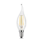Лампа светодиодная филаментная Gauss E14 9W 4100К прозрачная 104801209