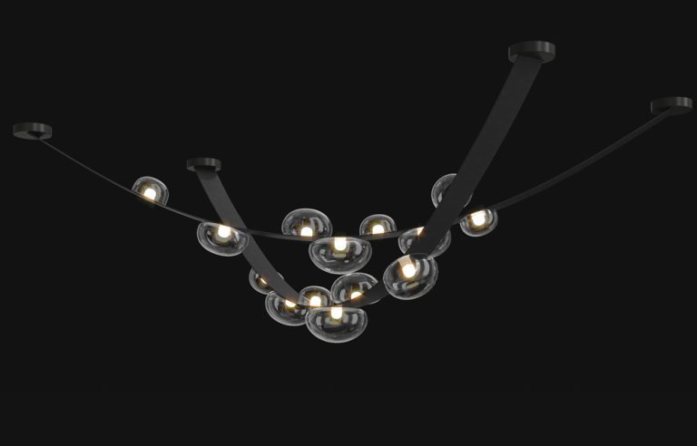 Подвесной светодиодный светильник Crystal Lux Bosque SP7 L3000 Black/Transparent