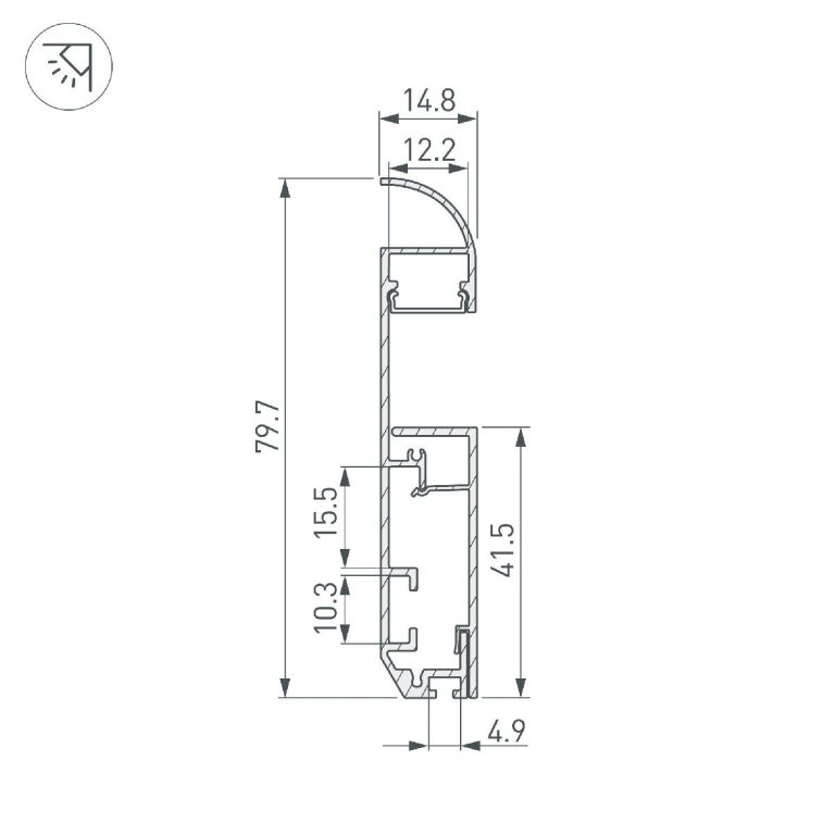Профиль Arlight PLINTUS-H80-2000 ANOD 046390