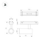 Трековый магнитный светильник Arlight MAG-VIBE-SPOT-R35-8W Warm3000 (WH, 24 deg, 48V) 044463