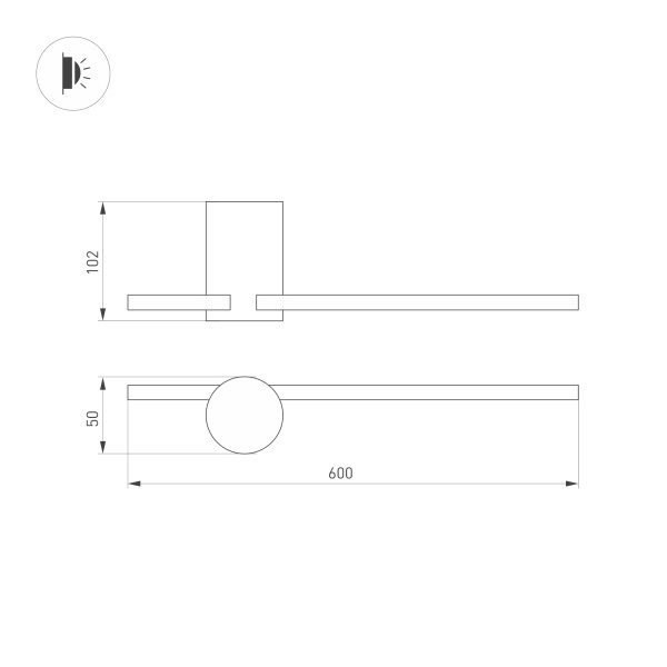 Настенный светильник Arlight SP-Vinci-S600x55-7W Day4000 035682 Настенный светильник Arlight SP-Vinci-S600x55-7W Day4000 035682