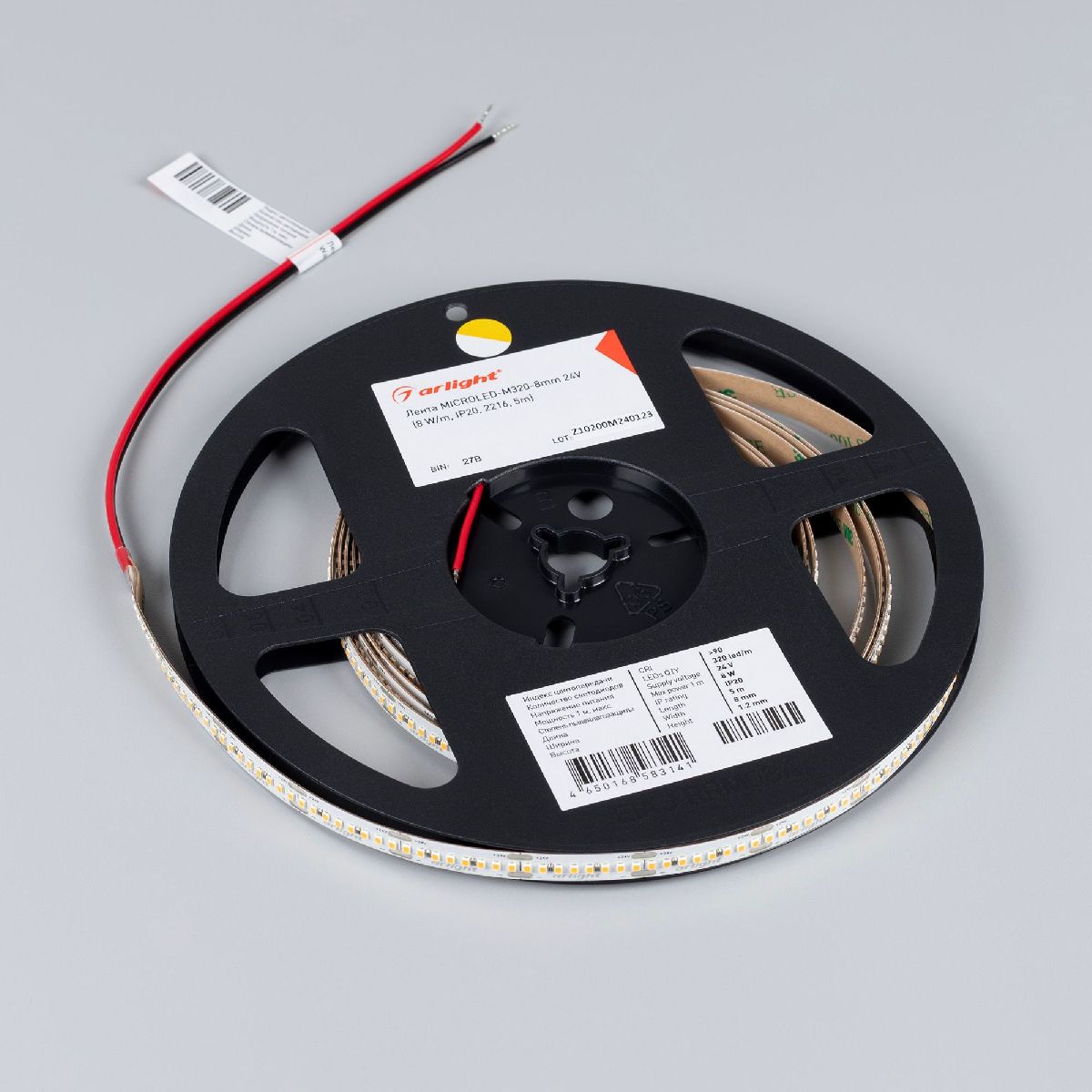 Светодиодная лента Arlight MICROLED-M320-8mm 24V Day4000 (8 W/m, IP20, 2216, 5m) 047863 Светодиодная лента Arlight MICROLED-M320-8mm 24V Day4000 (8 W/m, IP20, 2216, 5m) 047863