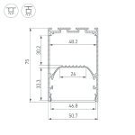 Алюминиевый профиль Arlight LINE-S-5075-3000 BLACK 041849