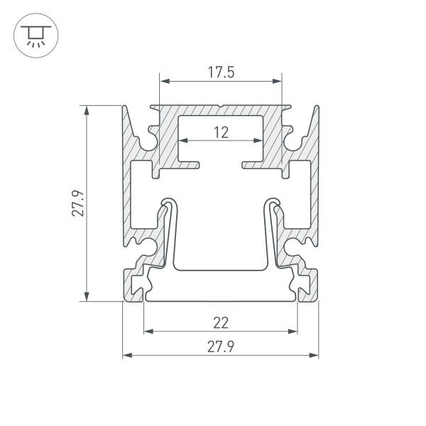 Алюминиевый профиль Arlight HR-Facade-2000 Anod 034946 Алюминиевый профиль Arlight HR-Facade-2000 Anod 034946