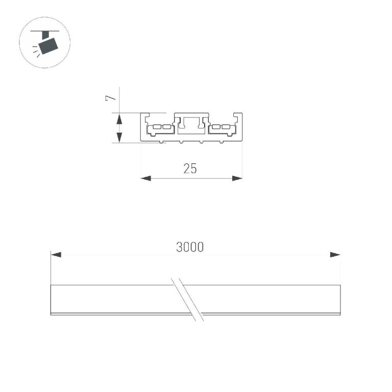 Шинопровод Arlight MAG-VIBE-TRACK-257-3000 (BK) 044180