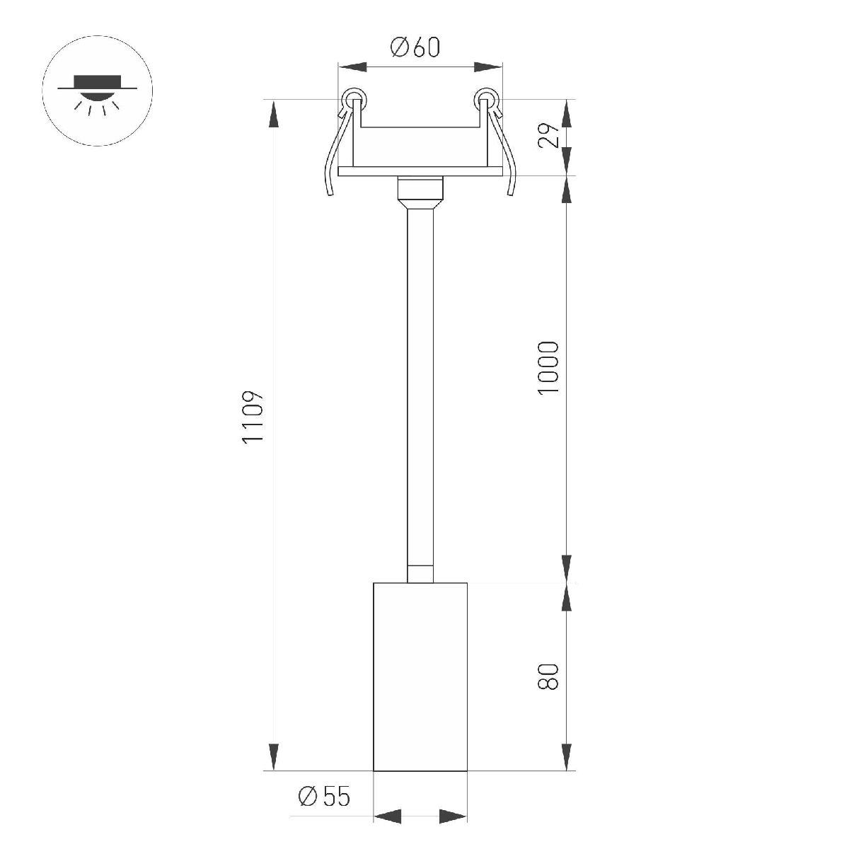 Встраиваемый спот Arlight LGD-PERISCOPE-R55-9W Day4000 (WH, 24 deg, 230V) 045201 Встраиваемый спот Arlight LGD-PERISCOPE-R55-9W Day4000 (WH, 24 deg, 230V) 045201