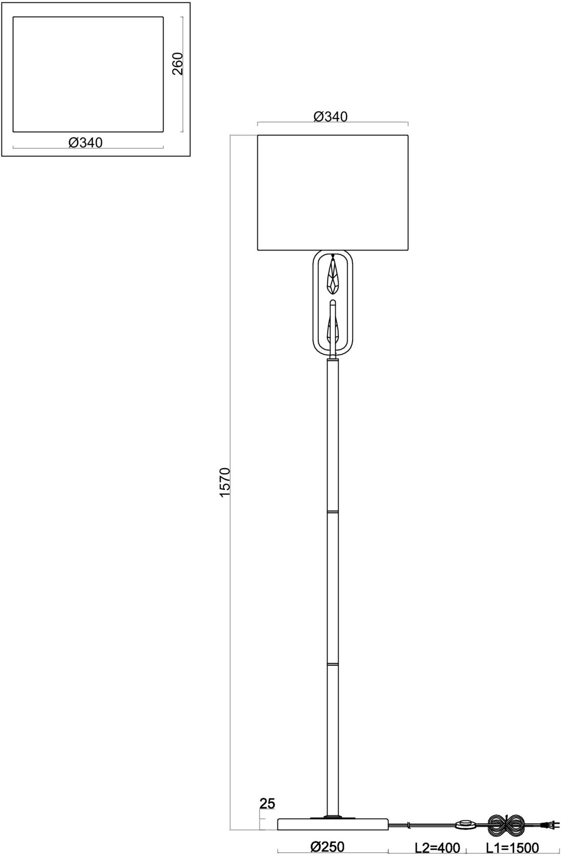 Торшер Freya Riverside FR1007FL-01BS Торшер Freya Riverside FR1007FL-01BS