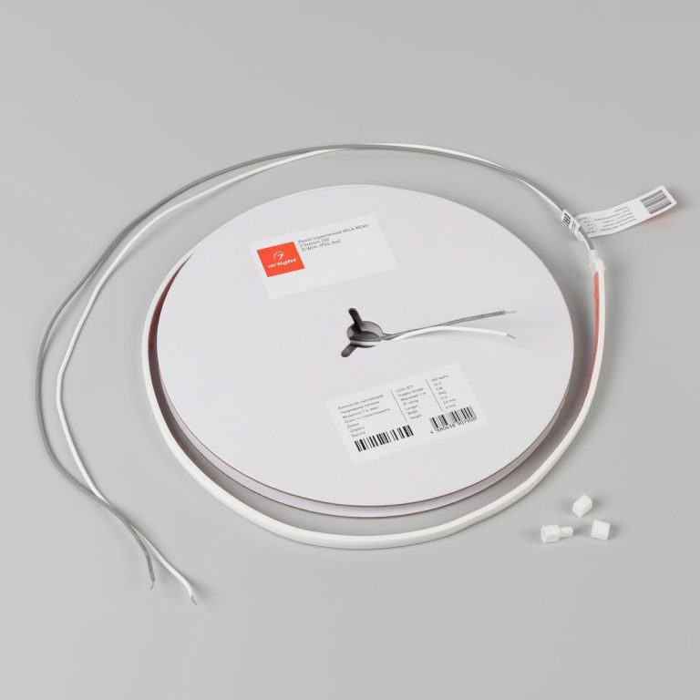 Светодиодная лента герметичная Arlight VELA-M240-2.5x6mm 24V Warm3000 (5 W/m, IP65, 5m) 053268