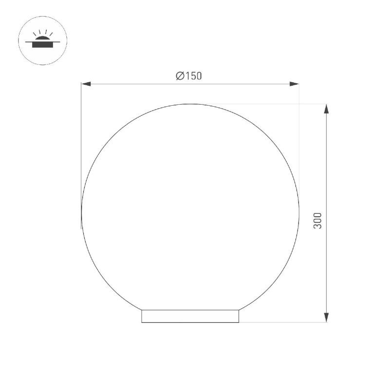 Ландшафтный светильник Arlight KT-GLOBE-R300-10W Warm3000 (DG, 275 deg, 24V) 046170