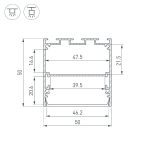 Алюминиевый профиль Arlight LINE-S-5050-2500 ANOD 041837