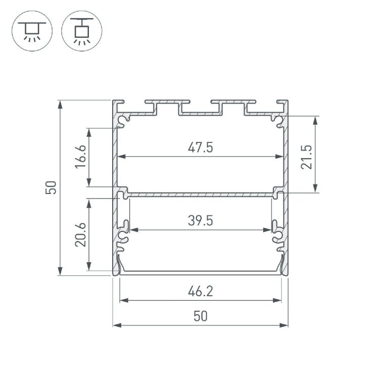 Алюминиевый профиль Arlight LINE-S-5050-3000 BLACK 041841