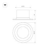 Встраиваемый светильник Arlight MS-DROP-BUILT-R137-24W Warm3000 (BK, 90 deg, 230V) 041499