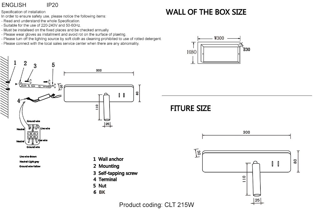 Настенный светильник Crystal Lux CLT 215W  BL Настенный светильник Crystal Lux CLT 215W  BL
