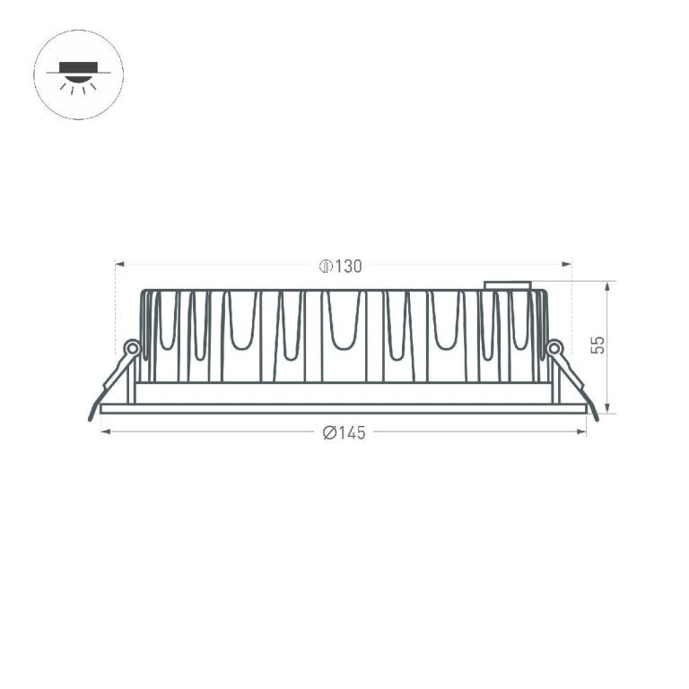 Встраиваемый светильник Arlight MS-MIST-BUILT-R145-15W Warm3000 (WH, 110 deg, 230V) 041613