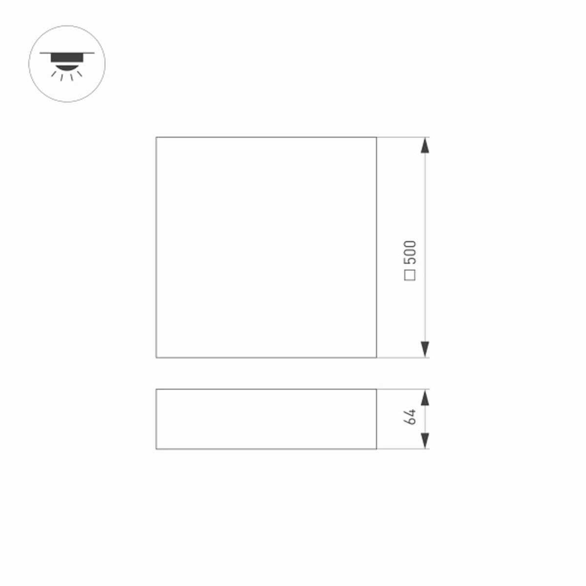 Потолочный светильник Arlight SP-Quadro-S500x500-50W Warm3000 034802 Потолочный светильник Arlight SP-Quadro-S500x500-50W Warm3000 034802