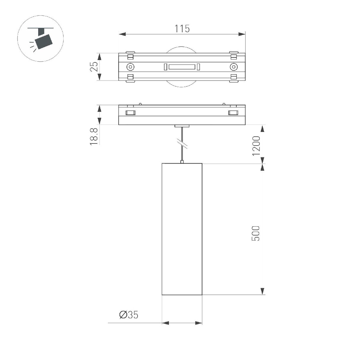 Трековый магнитный светильник Arlight MAG-VIBE-SPOT-HANG-R35-10W Day4000-MIX (WH, 24 deg, 48V, TUYA) 045016 Трековый магнитный светильник Arlight MAG-VIBE-SPOT-HANG-R35-10W Day4000-MIX (WH, 24 deg, 48V, TUYA) 045016