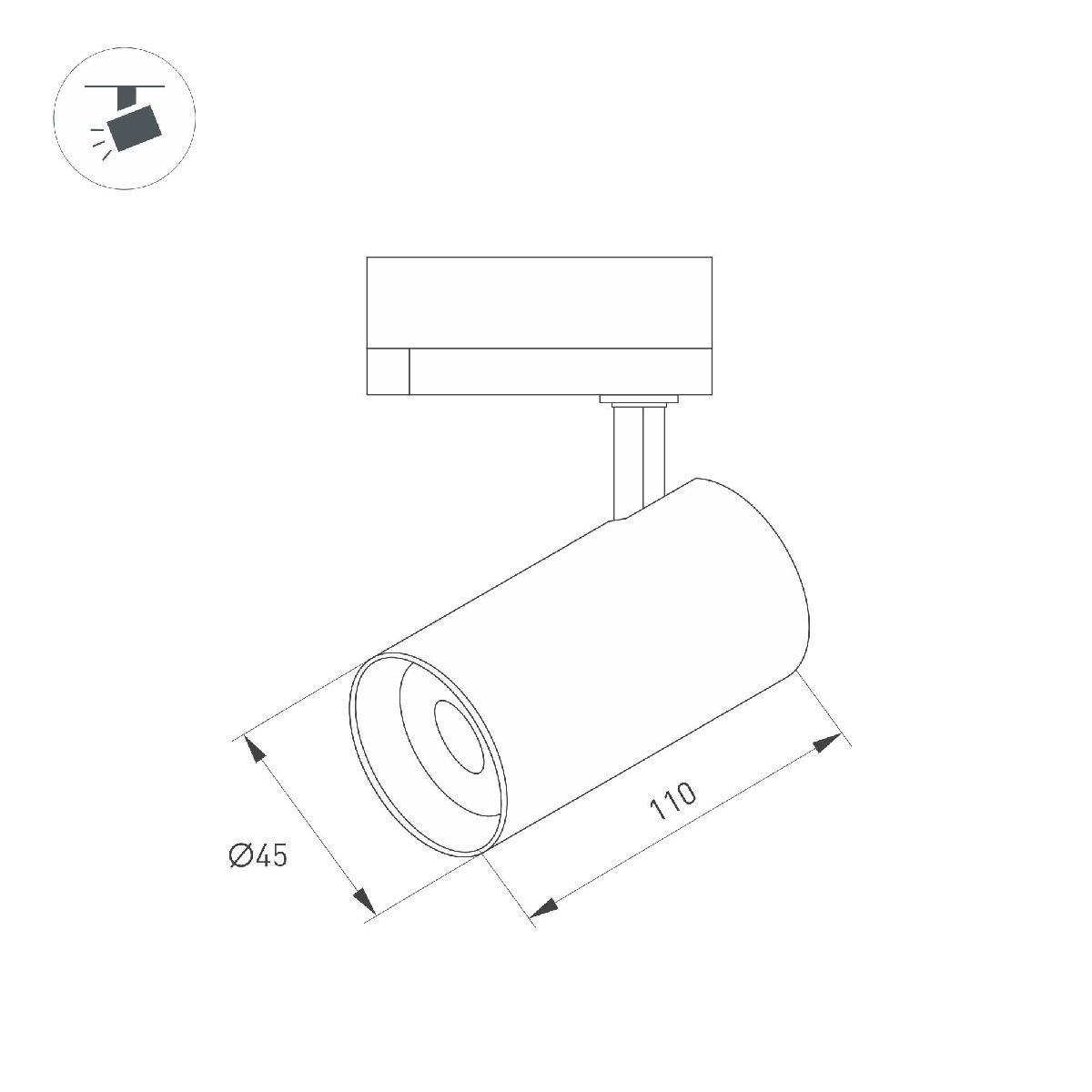 Трековый однофазный светильник Arlight LGD-SPOT-2TR-R45-7W Warm3000 (BR, 24 deg, 230V) 042544 Трековый однофазный светильник Arlight LGD-SPOT-2TR-R45-7W Warm3000 (BR, 24 deg, 230V) 042544
