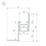 Алюминиевый профиль Arlight ARH-СEIL-S14-SHADOW-3000 WHITE 045554