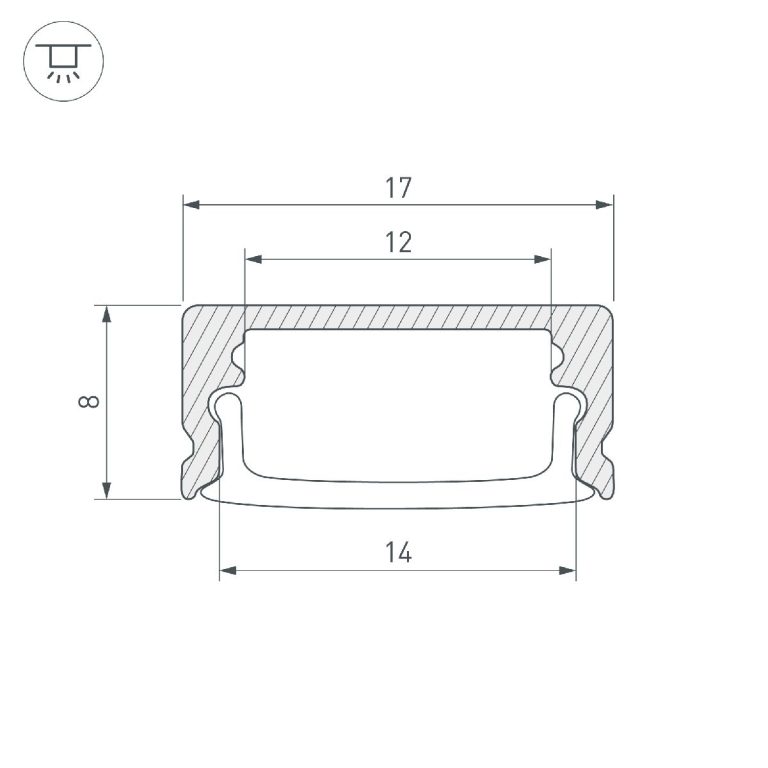 Профиль Arlight LINE-1708-2000 ANOD GOLD 039987